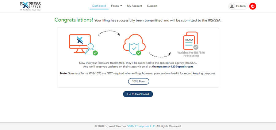 Transmit your Form to the IRS/SSA