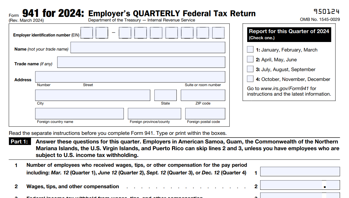 IRS Form 941 Online Filing for 2023 EFile 941 for 4.95/form