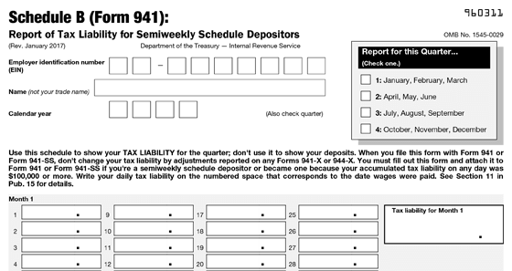 Irs Form 941 Schedule B For 2021 941 Schedule B Tax Form
